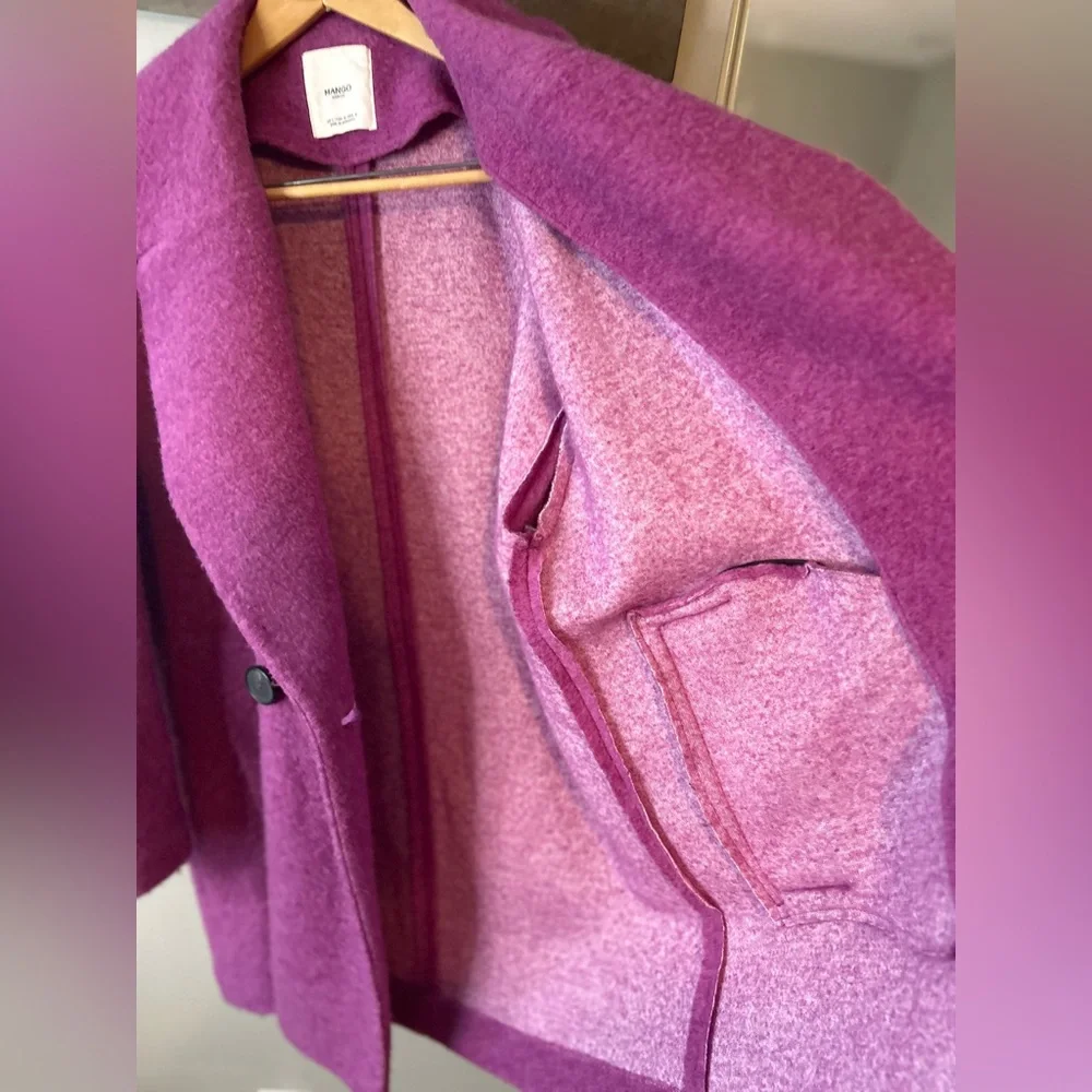 Mango wool blend oversized coat - Picture 7 of 13